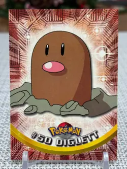 1999 Topps Pokemon #50 Diglett (TV Animation Series 1) 2nd Print Black Logo NM - Image 1
