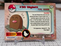 1999 Topps Pokemon #50 Diglett (TV Animation Series 1) 2nd Print Black Logo NM - Image 2