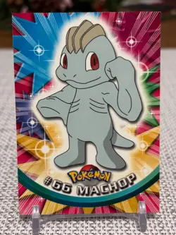 1999 Topps Pokemon #66 Machop (TV Animation Series 1) 2nd Print Black Logo NM - Image 1