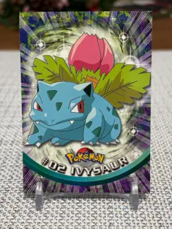 1999 Topps Pokemon #02 Ivysaur (TV Animation Series 1) 3rd Print Green Logo NM - Image 1