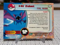 1999 Topps Pokemon #41 Zubat (TV Animation Series 1) 3rd Print Green Logo NM - Image 2
