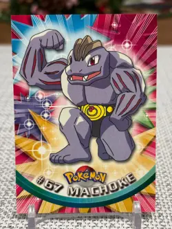 1999 Topps Pokemon #67 Machoke (TV Animation Series 1) 3rd Print Green Logo NM - Image 1
