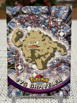 1999 Topps Pokemon #75 Graveler (TV Animation Series 1) 3rd Print Green Logo NM - Image 1