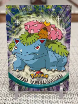 1999 Topps Pokemon #03 Venusaur (TV Animation Series 1) Very Small Crease - Blue - Image 1