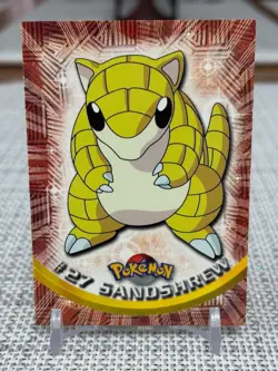 1999 Topps Pokemon Series 1 #27 Sandshrew (TV Animation Edition) Black Logo LP - Image 1