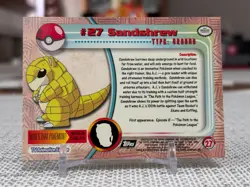 1999 Topps Pokemon Series 1 #27 Sandshrew (TV Animation Edition) Black Logo LP - Image 2