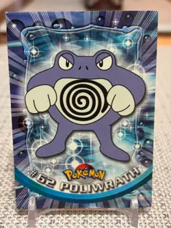 1999 Topps Pokemon #62 Poliwrath (TV Animation Series 1) Blue Logo LP - Image 1