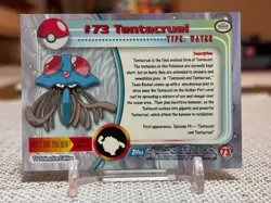 1999 Topps Pokemon #73 Tentacruel (TV Animation Series 1) Blue Logo LP - Image 2