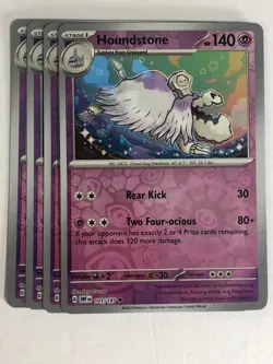 Pokemon TCG Obsidian Flames 4x Playset Reverse Holographic Houndstone 101/197 NM - Image 1