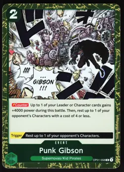 Punk Gibson OP01-058 One Piece TCG Foil R NM - Image 1