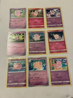 Lot Of 9 Clefairy And Clefable Pokemon Cards - Image 1