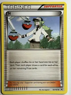 N (Supporter) Noble Victories 92/101 MP-LP Pokemon Card - Image 1