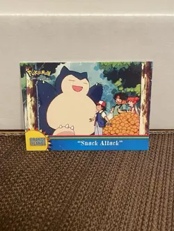 2000 Topps Pokemon Snorlax Snack Attack Card Animation Series Rare - Image 1