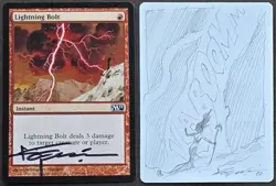 SKETCHED MtG _ C Moeller _ Magic 2011 M11_ Artist Proof _ LIGHTNING BOLT _ 1/50! - Image 1