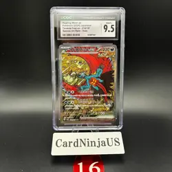 CGC MINT+ 9.5 Roaring Moon ex SAR 218/187 SV8a Terastal Fest ex Pokemon Card 16 - Image 1