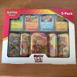 Pokemon TCG 151 Mini Tin Bundle Costco Exclusive – 5 Tins – Factory Sealed. - Image 1