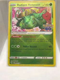 POKEMON TCG Radiant Venusaur 004/078 Pokemon GO Holo - Image 1