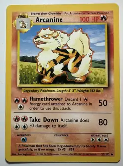 Arcanine - 23/102 - Uncommon - Pokemon TCG Unlimited Base Set WOTC 1999 LP - Image 1