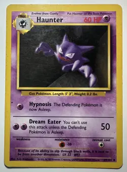 Haunter - 29/102 - Uncommon - Pokemon TCG Unlimited Base Set WOTC 1999 MP - Image 1
