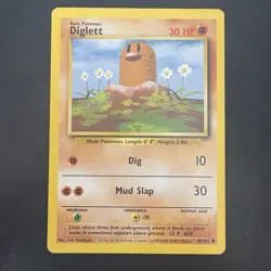 Pokemon Vintage ERROR Diglett Fight Symbol Error WoTC 1999 - Image 1