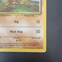 Pokemon Vintage ERROR Diglett Fight Symbol Error WoTC 1999 - Image 4