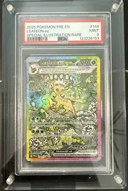 2025 POKEMON PRISMATIC EVOLUTIONS SPECIAL ILLUSTRATION RARE LEAFEON EX PSA 9 - Image 1