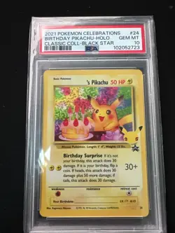 2021 POKEMON CELEBRATIONS CLASSIC COLLECTION #24 BIRTHDAY PIKACHU-HOLO PSA 10 67 - Image 1