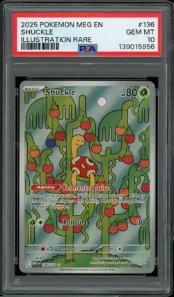 2025 Pokemon Mega Evolution 136 Shuckle Illustrator Rare PSA 10 Gem Mint - Image 2