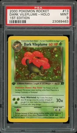 2000 Pokemon Rocket 13 Dark Vileplume Holo Rare 1st Edition PSA 9 Mint - Image 2