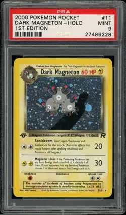 2000 Pokemon Rocket 11 Dark Magneton Holo Rare 1st Edition PSA 9 Mint - Image 2