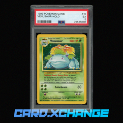 1999 Pokemon Base Set 15 Venusaur Holo Rare PSA 5 Excellent - Image 1
