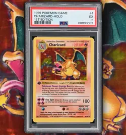 1999 Charizard Holo Rare 1st Edition Shadowless #4 Pokemon Card PSA 5 EX - Image 1