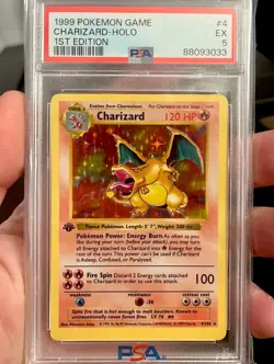 1999 Charizard Holo Rare 1st Edition Shadowless #4 Pokemon Card PSA 5 EX - Image 3