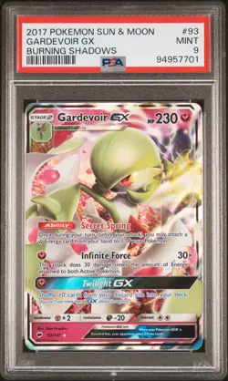 2017 POKEMON SUN & MOON BURNING SHADOWS #93 GARDEVOIR GX PSA 9 - Image 1