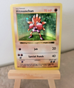 Pokemon 1999 Shadowless Base Set Rare Holofoil! Hitmonchan 7/102 (LP) - Image 1