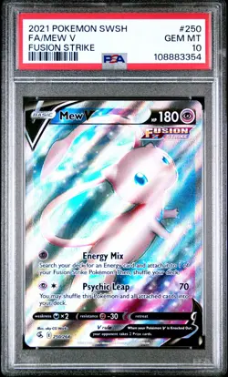 Pokemon Fusion Strike - MEW V - FULL ART 250/264 - PSA 10 - Image 1