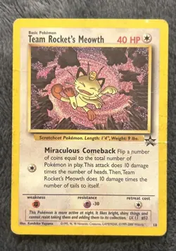 Team Rockets Meowth #18 - Black Star Promo WOTC Pokemon TCG - Image 1