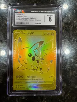 Pikachu V *CGC 8* Full Art *Celebrations* #SWSH145 * 2021 * Pokemon - Image 1