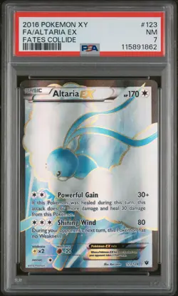 2016 POKEMON XY FATES COLLIDE ALTARIA EX #123 FULL ART PSA 7 NM #115891862 - Image 1