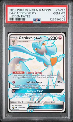2019 POKEMON SUN & MOON HIDDEN FATES #SV75 FULL ART/GARDEVOIR GX PSA 10 - Image 1