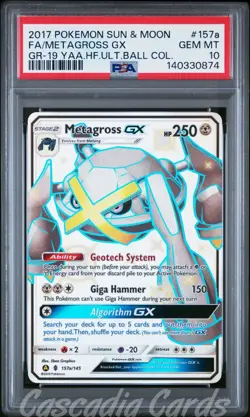 PSA 10 Metagross GX Full Art 157a/145 Hidden Fates Promo Pokemon - Image 1
