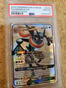 2019 Pokemon Sun & Moon Greninja GX PSA 10 Hidden Fates - Image 1