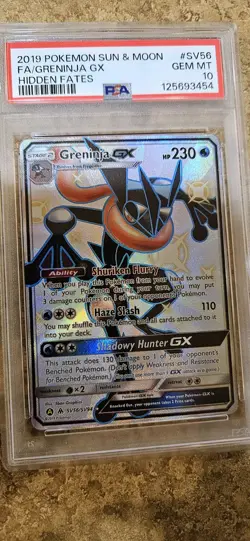 2019 Pokemon Sun & Moon Greninja GX PSA 10 Hidden Fates - Image 2