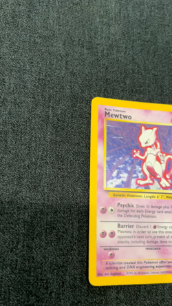Pokemon TCG Mewtwo 010/130 Base Set 2 Holo Moderately Played. - Image 2