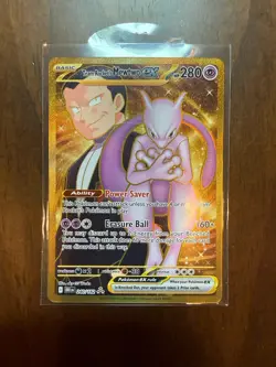 Pokemon Team Rocket's Mewtwo ex 240/182 Hyper Rare Full Art Holo EX 280HP Sv10 - Image 1