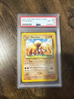 PSA 8 Piloswine 36/64 Neo Revelation 1st Edition 2001 Pokemon - Image 1