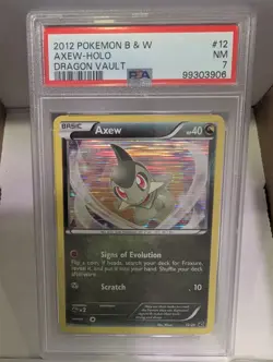 Pokemon - Axew Holo #12 - 2012 Dragon Vault - LOW POP - PSA 7 - Image 1