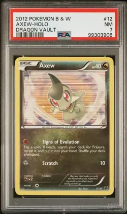 Pokemon - Axew Holo #12 - 2012 Dragon Vault - LOW POP - PSA 7 - Image 3