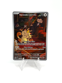 Pokemon Team Rocket's Meowth Illustration Rare Destined Rivals 203/182 - Image 1