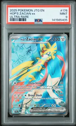 Hop's Zacian EX 176/159 Ultra Rare Jtg En-journey Together Pokemon PSA 9 - Image 1